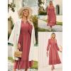imageGRACE KARIN Womens Long Sleeve Maxi Dresses 2025 Flowy Fall Dresses Casual Crew Neck Dress Elastic Waist with PocketsBegonia Red