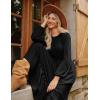 imageGRACE KARIN Womens Long Sleeve Maxi Dresses 2025 Flowy Fall Dresses Casual Crew Neck Dress Elastic Waist with PocketsBlack