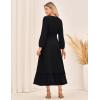 imageGRACE KARIN Womens Long Sleeve Maxi Dresses 2025 Flowy Fall Dresses Casual Crew Neck Dress Elastic Waist with PocketsBlack