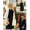 imageGRACE KARIN Womens Long Sleeve Maxi Dresses 2025 Flowy Fall Dresses Casual Crew Neck Dress Elastic Waist with PocketsBlack