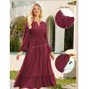 imageGRACE KARIN Womens Long Sleeve Maxi Dresses 2025 Flowy Fall Dresses Casual Crew Neck Dress Elastic Waist with PocketsCherry Red