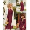 imageGRACE KARIN Womens Long Sleeve Maxi Dresses 2025 Flowy Fall Dresses Casual Crew Neck Dress Elastic Waist with PocketsCherry Red