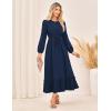 imageGRACE KARIN Womens Long Sleeve Maxi Dresses 2025 Flowy Fall Dresses Casual Crew Neck Dress Elastic Waist with PocketsNavy Blue