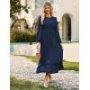 imageGRACE KARIN Womens Long Sleeve Maxi Dresses 2025 Flowy Fall Dresses Casual Crew Neck Dress Elastic Waist with PocketsNavy Blue
