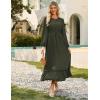imageGRACE KARIN Womens Long Sleeve Maxi Dresses 2025 Flowy Fall Dresses Casual Crew Neck Dress Elastic Waist with PocketsOlive Green
