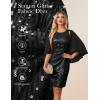 imageGRACE KARIN Womens Mother of Bride Dresses for Wedding Guest2025 Sequin Formal DressesCocktail Cape Sleeve Midi DressBlack