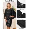 imageGRACE KARIN Womens Mother of Bride Dresses for Wedding Guest2025 Sequin Formal DressesCocktail Cape Sleeve Midi DressBlack