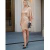 imageGRACE KARIN Womens Mother of Bride Dresses for Wedding Guest2025 Sequin Formal DressesCocktail Cape Sleeve Midi DressChampagne Gold