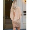 imageGRACE KARIN Womens Mother of Bride Dresses for Wedding Guest2025 Sequin Formal DressesCocktail Cape Sleeve Midi DressChampagne Gold