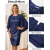 imageGRACE KARIN Womens Mother of Bride Dresses for Wedding Guest2025 Sequin Formal DressesCocktail Cape Sleeve Midi DressNavy Blue