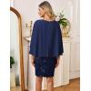imageGRACE KARIN Womens Mother of Bride Dresses for Wedding Guest2025 Sequin Formal DressesCocktail Cape Sleeve Midi DressNavy Blue