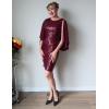 imageGRACE KARIN Womens Mother of Bride Dresses for Wedding Guest2025 Sequin Formal DressesCocktail Cape Sleeve Midi DressWine Red