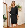 imageGRACE KARIN Womens Sequin Lace Dress with Jacket 34 Sleeve Two Piece Mother of The Bride Dresses Formal Wedding Guest DressBlack