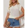 imageGRACE KARIN Womens Sleeveless Sweater Vest Fringe Cap Sleeve Sweater Casual Crew Neck Loose Fit Pullover Tank Tops S2XLCream White