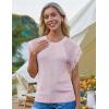 imageGRACE KARIN Womens Sleeveless Sweater Vest Fringe Cap Sleeve Sweater Casual Crew Neck Loose Fit Pullover Tank Tops S2XLPink