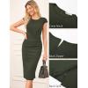 imageGRACE KARIN Womens Wear to Work Dresses 2025 Cap Sleeve Sheath Bodycon Midi Dress Ruched Business Office Pencil DressArmy Green