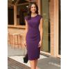 imageGRACE KARIN Womens Wear to Work Dresses 2025 Cap Sleeve Sheath Bodycon Midi Dress Ruched Business Office Pencil DressDark Purple