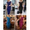 imageGRACE KARIN Womens Wear to Work Dresses 2025 Cap Sleeve Sheath Bodycon Midi Dress Ruched Business Office Pencil DressNavy Blue