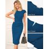 imageGRACE KARIN Womens Wear to Work Dresses 2025 Cap Sleeve Sheath Bodycon Midi Dress Ruched Business Office Pencil DressPeacock Blue