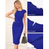 imageGRACE KARIN Womens Wear to Work Dresses 2025 Cap Sleeve Sheath Bodycon Midi Dress Ruched Business Office Pencil DressRoyal Blue
