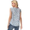 imageGRACE KARIN Womens Work Chiffon Blouses Casual Tank Tops Short Sleeve Caual Shirts Lace Loose FitFloral Blue