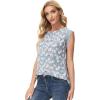 imageGRACE KARIN Womens Work Chiffon Blouses Casual Tank Tops Short Sleeve Caual Shirts Lace Loose FitFloral Blue