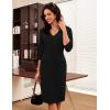 imageGRACE KARIN Womens Work Dress 34 Sleeve V Neck Bodycon Sheath Office Business Cocktail DressBlack