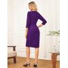 imageGRACE KARIN Womens Work Dress 34 Sleeve V Neck Bodycon Sheath Office Business Cocktail DressDark Purple