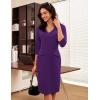imageGRACE KARIN Womens Work Dress 34 Sleeve V Neck Bodycon Sheath Office Business Cocktail DressDark Purple
