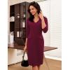 imageGRACE KARIN Womens Work Dress 34 Sleeve V Neck Bodycon Sheath Office Business Cocktail DressWine Red