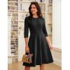 imageGRACE KARIN Work Dresses for Women 202534 Sleeve Church Dresses Aline Fall Wedding Guest Dress with PocketsBlack