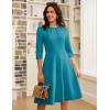 imageGRACE KARIN Work Dresses for Women 202534 Sleeve Church Dresses Aline Fall Wedding Guest Dress with PocketsBlue Green