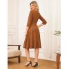imageGRACE KARIN Work Dresses for Women 202534 Sleeve Church Dresses Aline Fall Wedding Guest Dress with PocketsBrown