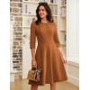 imageGRACE KARIN Work Dresses for Women 202534 Sleeve Church Dresses Aline Fall Wedding Guest Dress with PocketsBrown