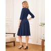 imageGRACE KARIN Work Dresses for Women 202534 Sleeve Church Dresses Aline Fall Wedding Guest Dress with PocketsNavy Blue