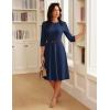 imageGRACE KARIN Work Dresses for Women 202534 Sleeve Church Dresses Aline Fall Wedding Guest Dress with PocketsNavy Blue