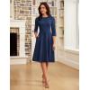 imageGRACE KARIN Work Dresses for Women 202534 Sleeve Church Dresses Aline Fall Wedding Guest Dress with PocketsNavy Blue