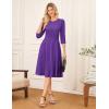 imageGRACE KARIN Work Dresses for Women 202534 Sleeve Church Dresses Aline Fall Wedding Guest Dress with PocketsPurple