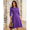 imageGRACE KARIN Work Dresses for Women 202534 Sleeve Church Dresses Aline Fall Wedding Guest Dress with PocketsPurple