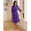 imageGRACE KARIN Work Dresses for Women 202534 Sleeve Church Dresses Aline Fall Wedding Guest Dress with PocketsPurple