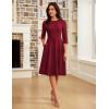 imageGRACE KARIN Work Dresses for Women 202534 Sleeve Church Dresses Aline Fall Wedding Guest Dress with PocketsWine Red