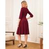 imageGRACE KARIN Work Dresses for Women 202534 Sleeve Church Dresses Aline Fall Wedding Guest Dress with PocketsWine Red