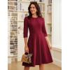 imageGRACE KARIN Work Dresses for Women 202534 Sleeve Church Dresses Aline Fall Wedding Guest Dress with PocketsWine Red