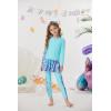 imageGrace KARINGirls Swimsuit Two Piece Swimwear Long Sleeve Swimsuit Swimming Pants with Skirt Blue Mermaid 12Y