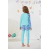 imageGrace KARINGirls Swimsuit Two Piece Swimwear Long Sleeve Swimsuit Swimming Pants with Skirt Blue Mermaid 12Y