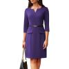imageGRACE KARIN 2025 Women 34 Sleeve Business Work Dress V Neck Bodycon Sheath Dress with BeltPurple