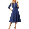imageGRACE KARIN Fall Work Dresses for Women 202534 Sleeve Business Dress with PocketsALine Office Professional DressesNavy Blue