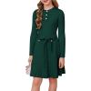 imageGRACE KARIN Girls Dress Fall Winter Sweater Long Sleeve Cable Knit Button Casual Dresses for Teen Girl 614YDark Green