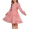 imageGRACE KARIN Girls Fall Floral Dresses 614Y Kids Winter Christmas Party Long Sleeve Holiday Hawaiian Flower DressPink Floral