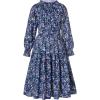 imageGRACE KARIN Girls Long Sleeve Fall Dress Floral High Waist Casual Midi Dresses with Pocket for 614 YearsNavy Blue